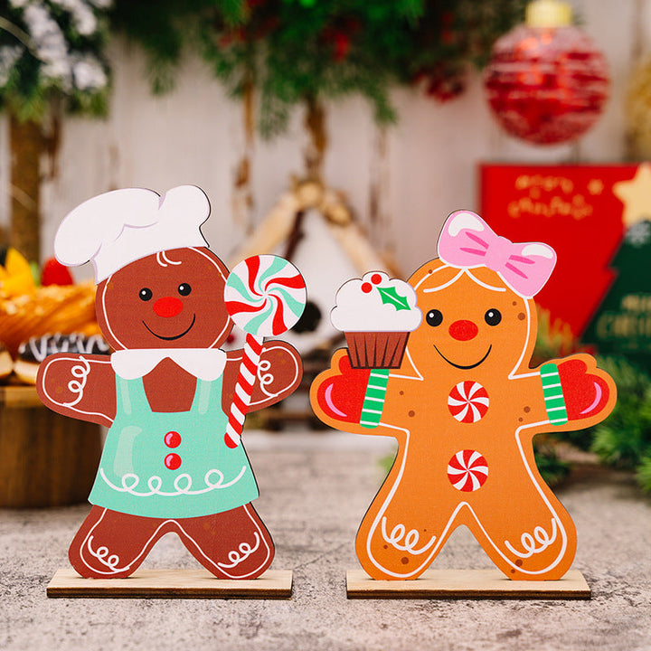 Wooden Gingerbread Christmas Decorations for Tables
