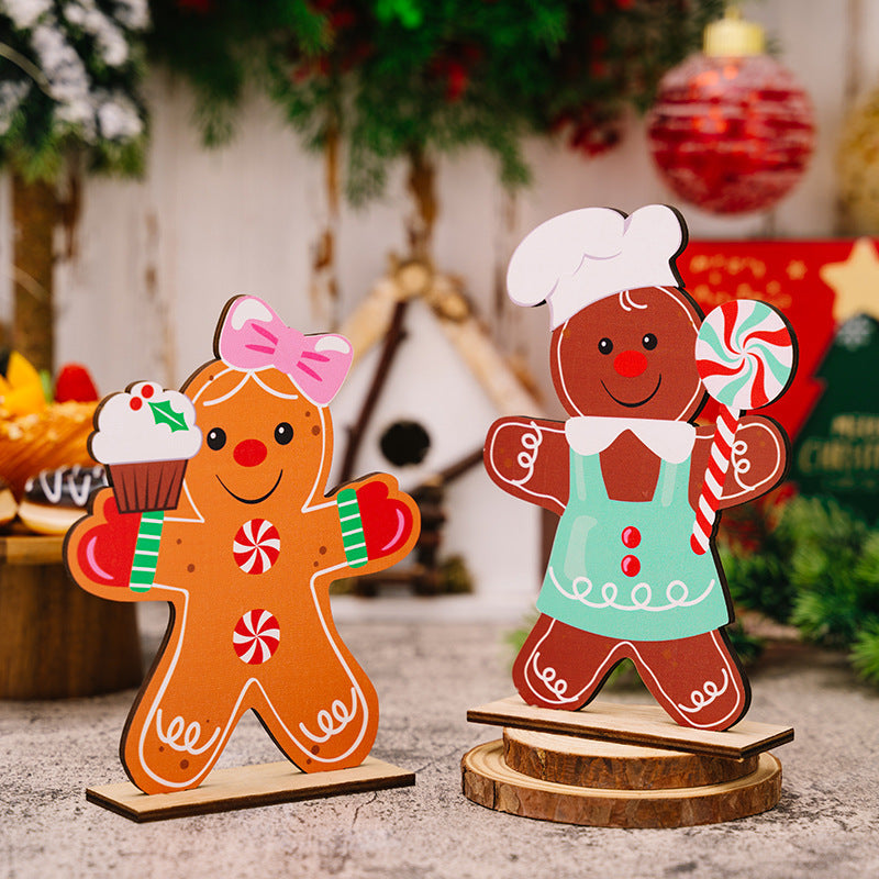Wooden Gingerbread Christmas Decorations for Tables