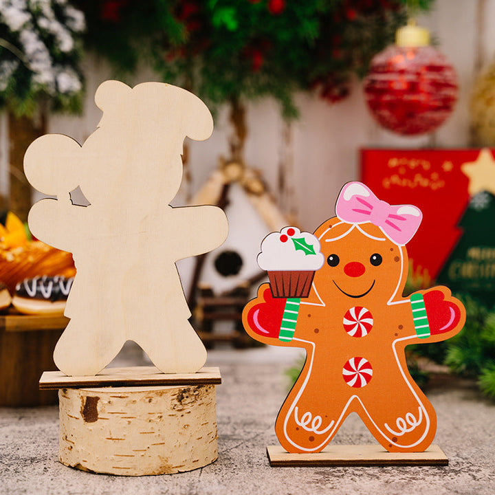 Wooden Gingerbread Christmas Decorations for Tables