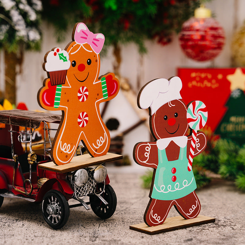 Wooden Gingerbread Christmas Decorations for Tables