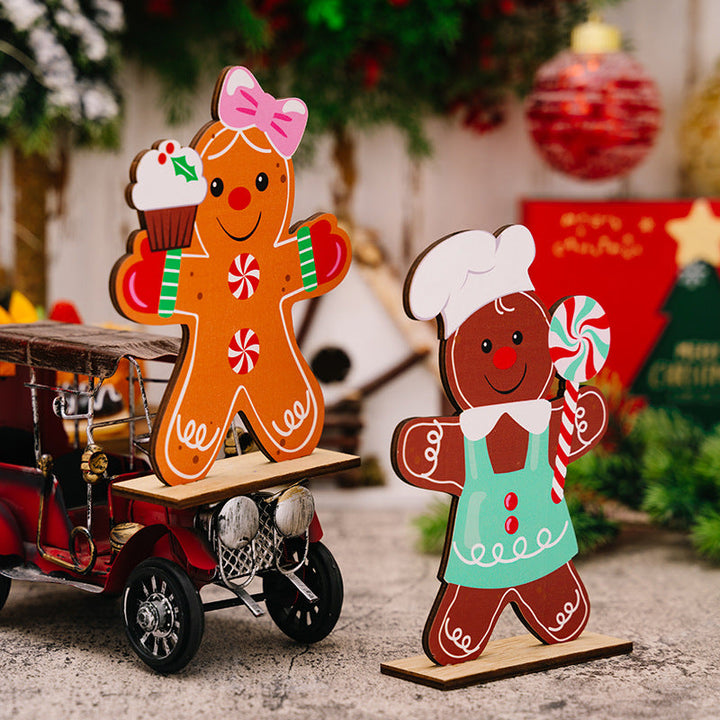 Wooden Gingerbread Christmas Decorations for Tables