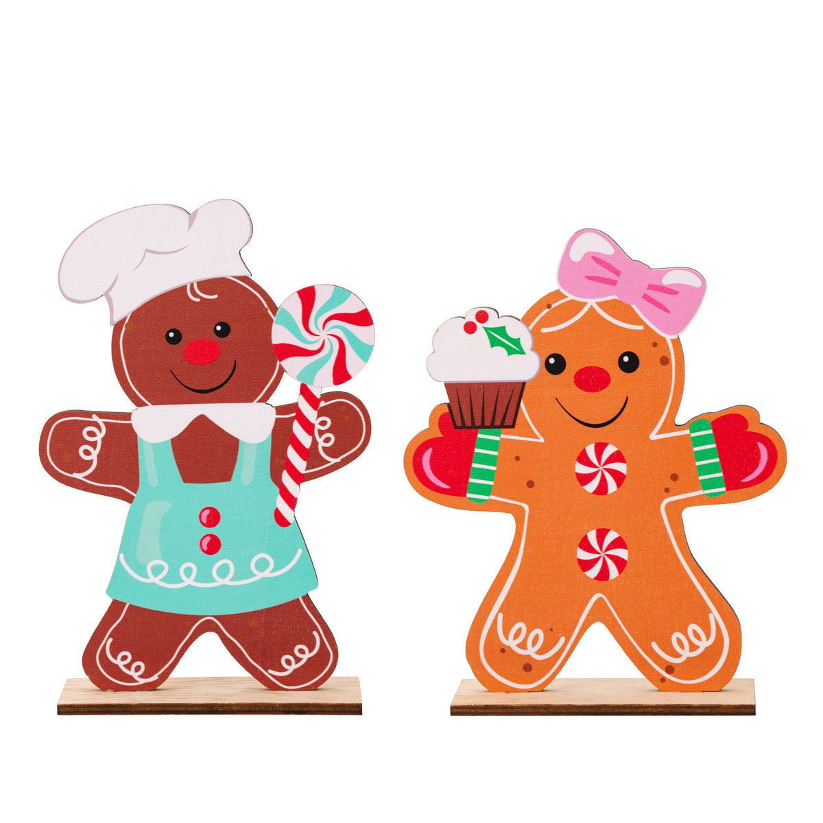 Wooden Gingerbread Christmas Decorations for Tables