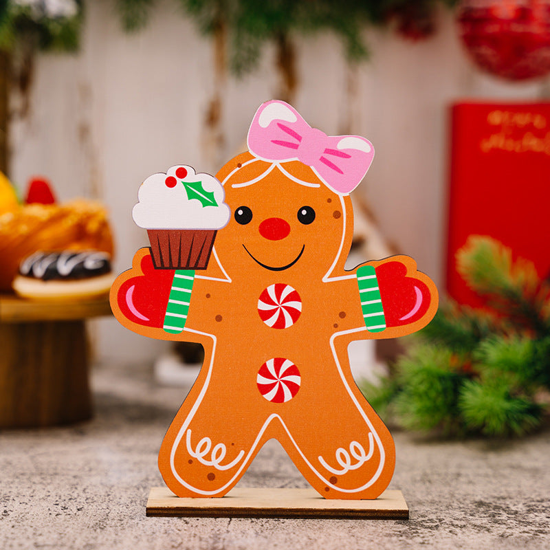 Wooden Gingerbread Christmas Decorations for Tables