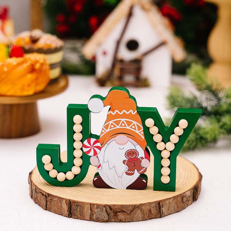 Wooden JOY Christmas Decorations for Festive Displays