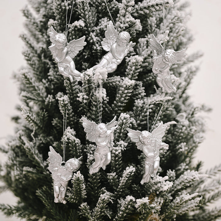 Gold and Silver Angel Christmas Tree Ornament Set