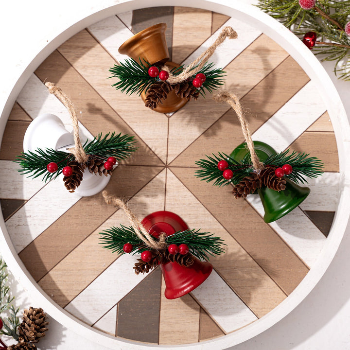 Christmas Bell Ornaments for Rustic Holiday Tree Decor