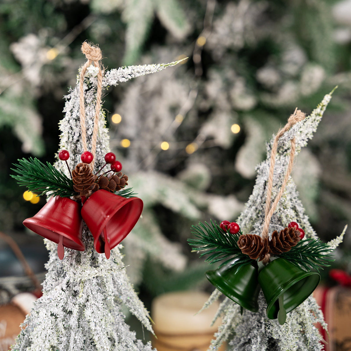 Christmas Bell Ornaments for Rustic Holiday Tree Decor