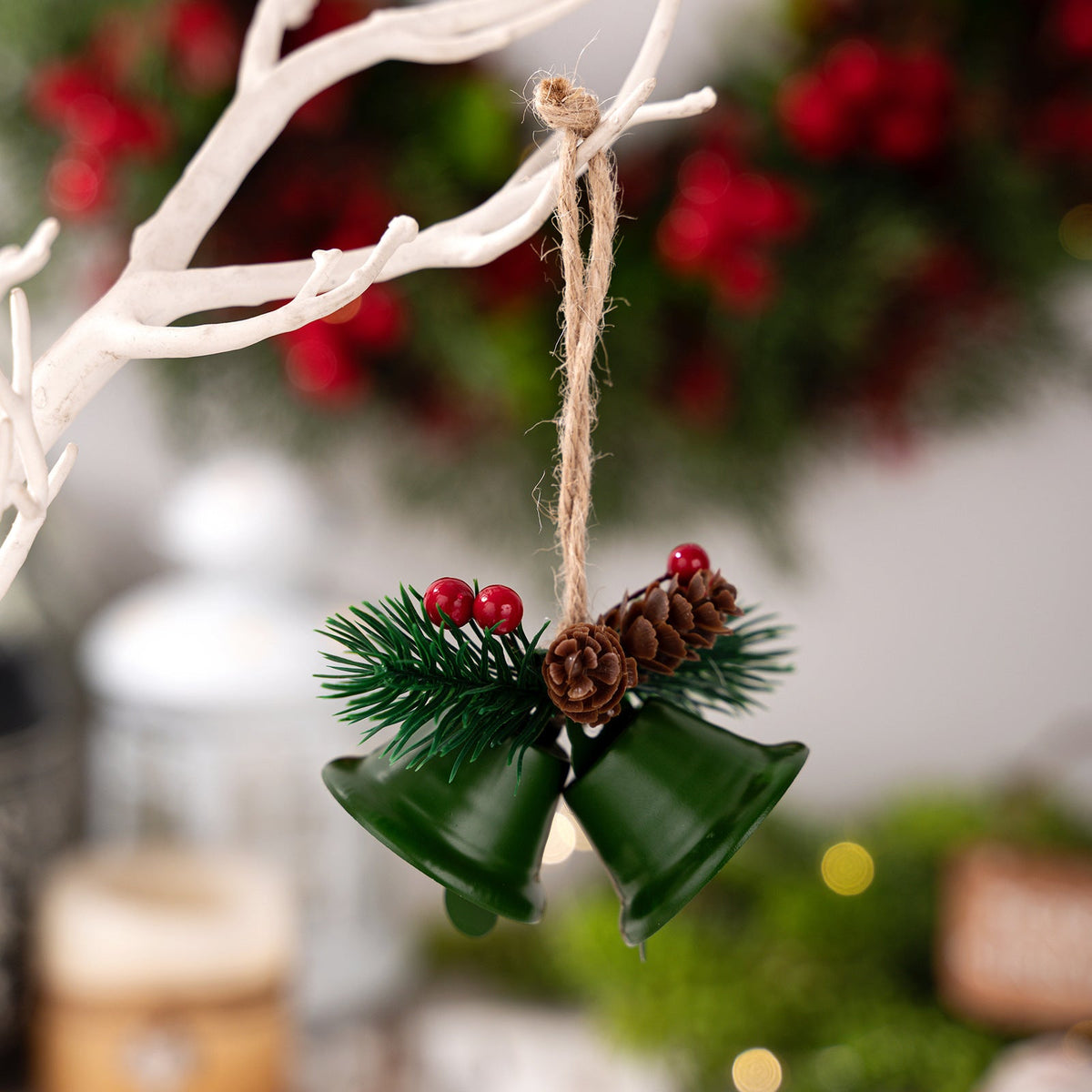 Christmas Bell Ornaments for Rustic Holiday Tree Decor