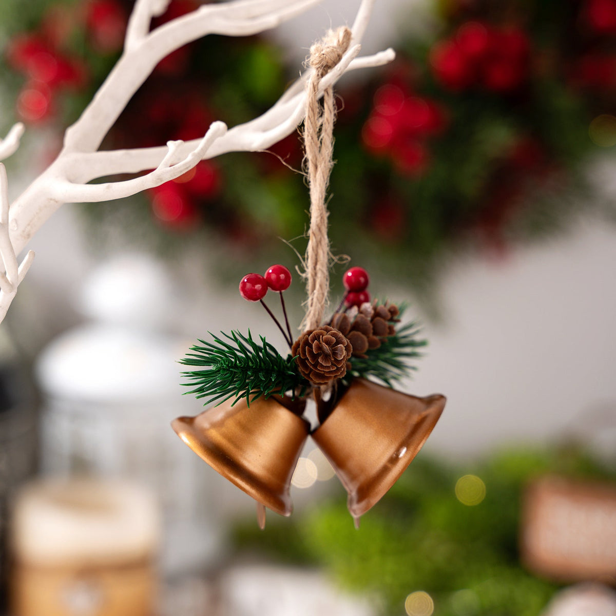 Christmas Bell Ornaments for Rustic Holiday Tree Decor