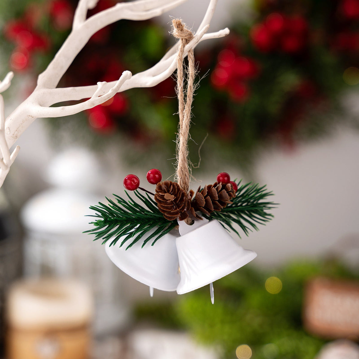Christmas Bell Ornaments for Rustic Holiday Tree Decor