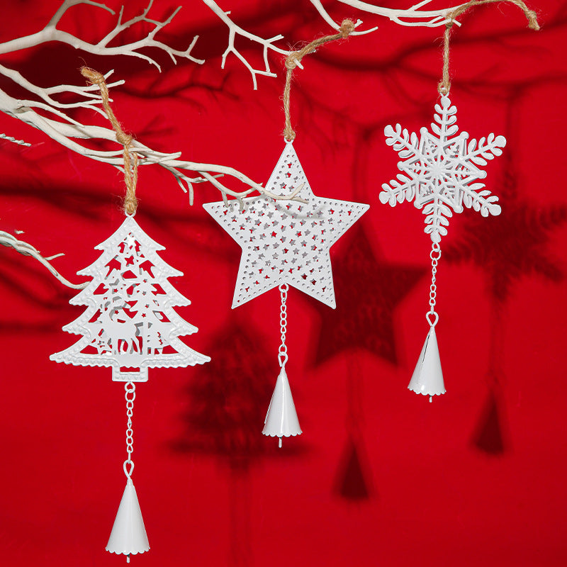 Christmas Hanging Ornaments – Elegant White Metal Decor