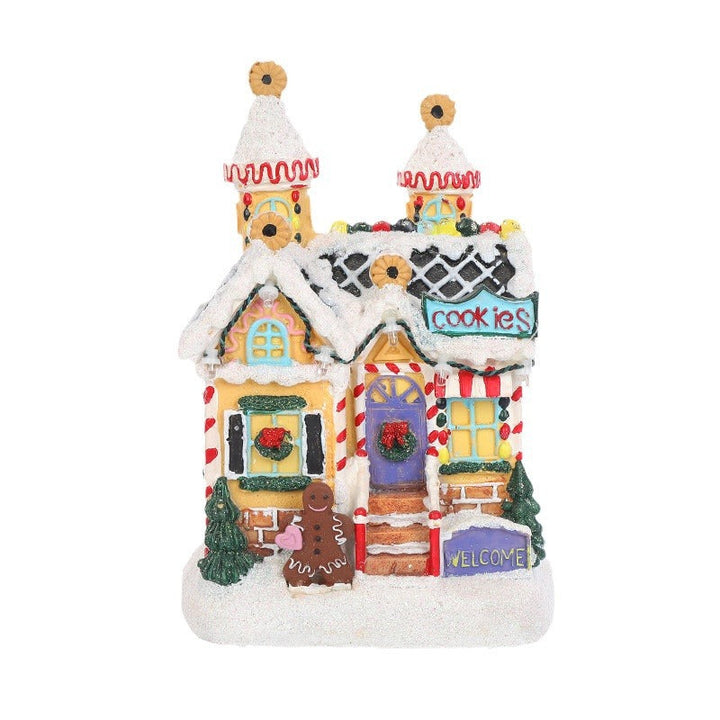 Christmas Village LED House Ornament With Colorful Lights