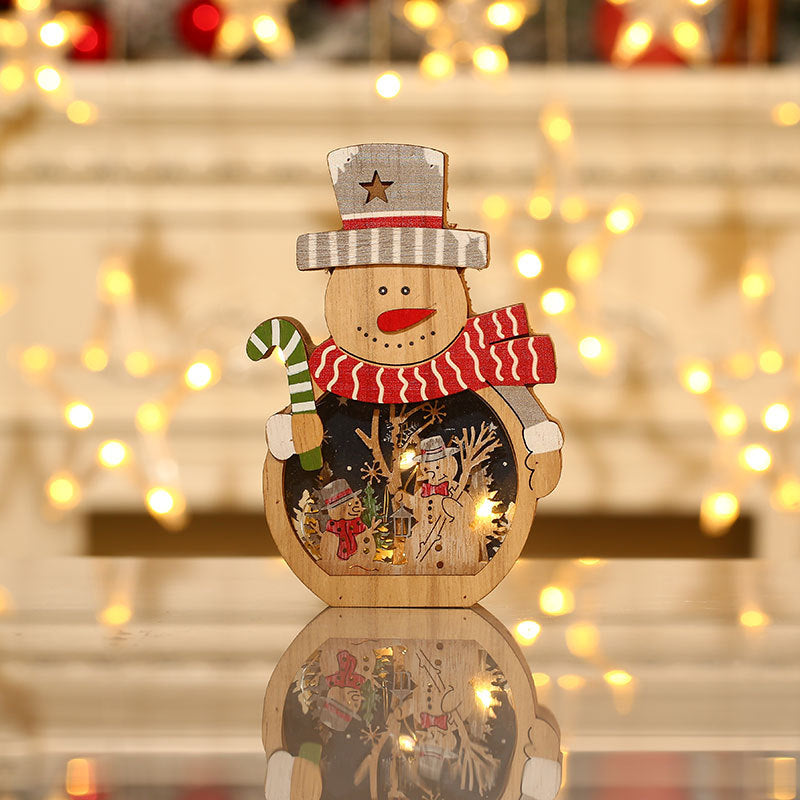Illuminated Wooden Christmas Ornaments for Cozy Decor