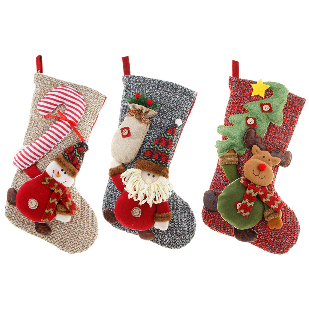 Christmas Stockings With 3D Knitted Christmas Charm