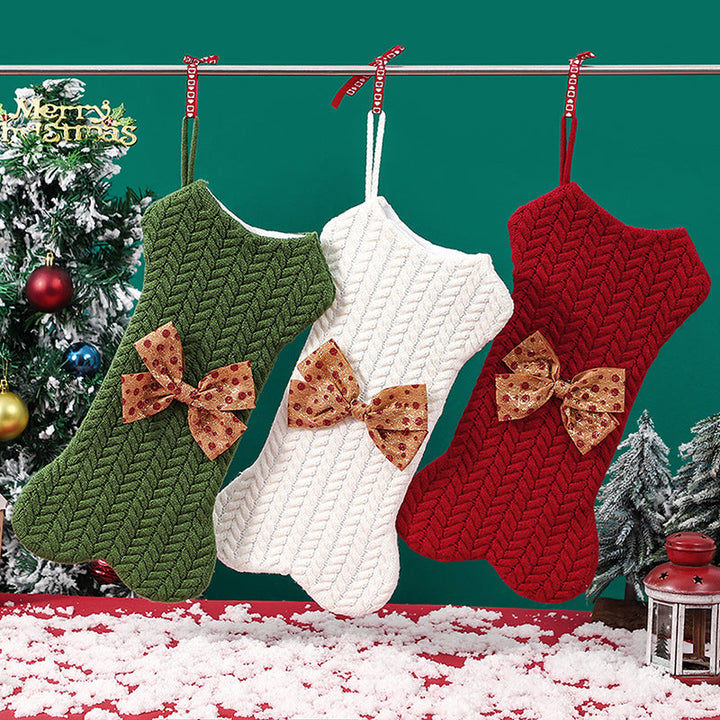 Christmas Knitted Stocking Set for Cozy Mantel Decor