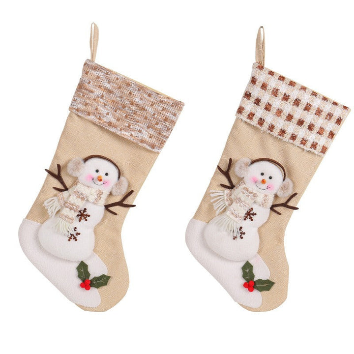 Large Christmas Stocking Snowman Gift Holder Decor