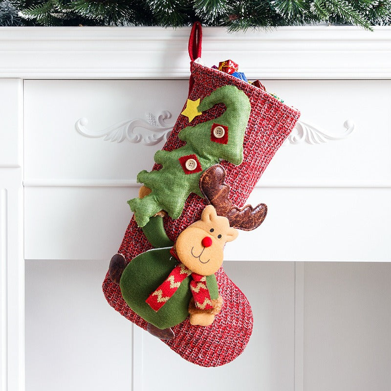 Christmas Stockings with 3D Knitted Character Designs
