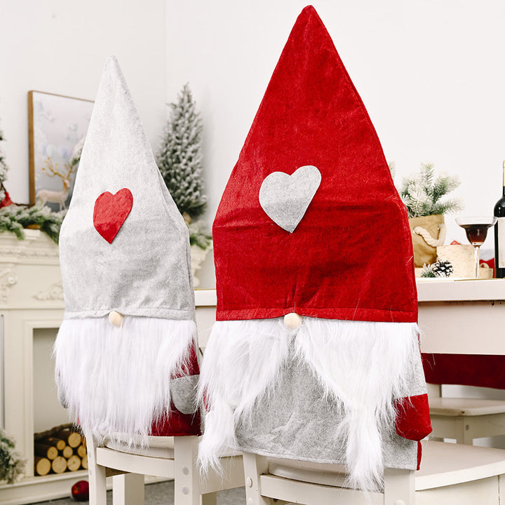 Christmas Chair Covers - Festive Gnome Table Decor