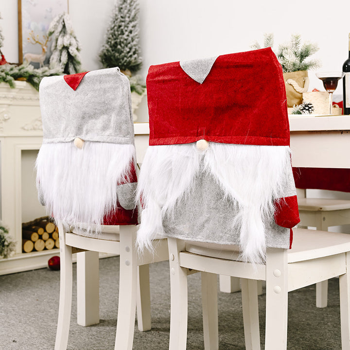 Christmas Chair Covers - Festive Gnome Table Decor
