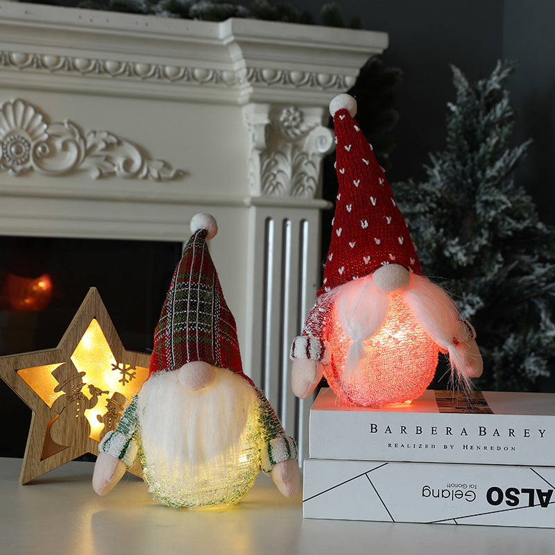 Christmas Gnome Decorations With Warm Tabletop Glow