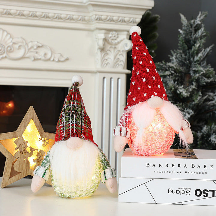 Christmas Gnome Decorations With Warm Tabletop Glow