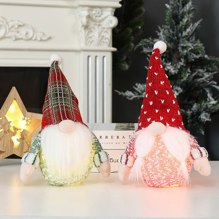 Christmas Gnome Decorations With Warm Tabletop Glow