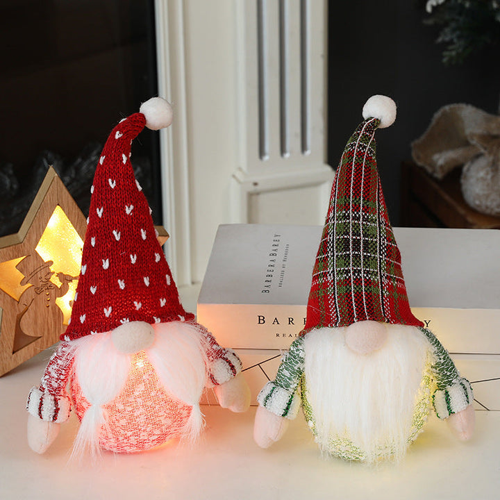 Christmas Gnome Decorations With Warm Tabletop Glow