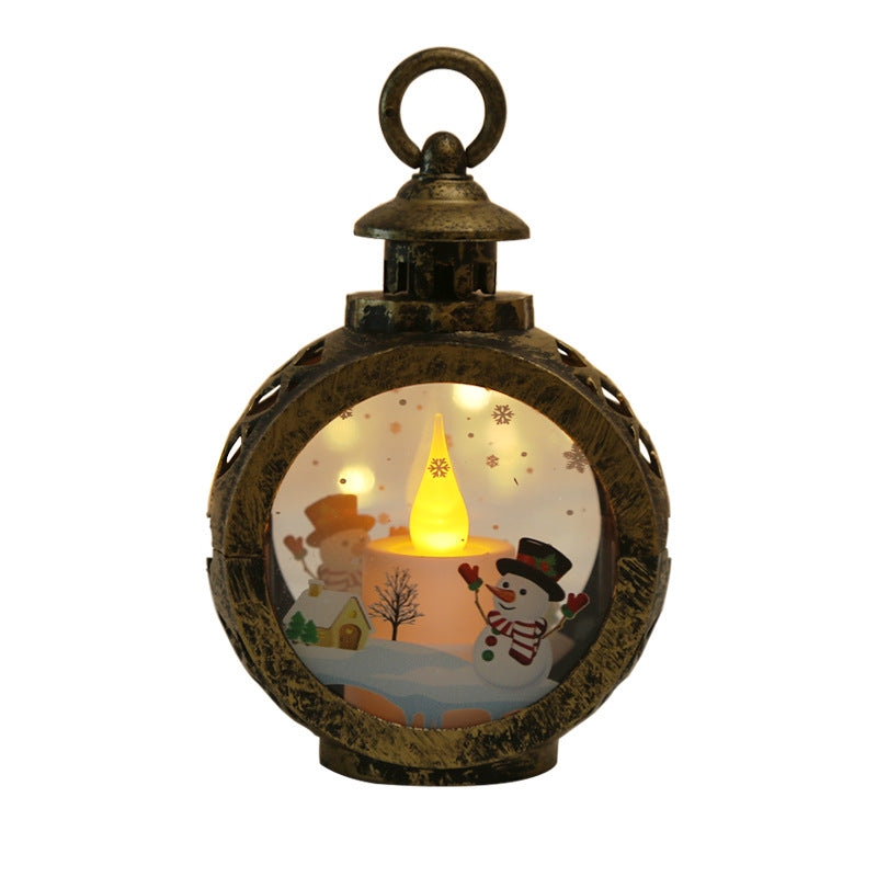 Christmas Lantern With Warm Flickering Candlelight
