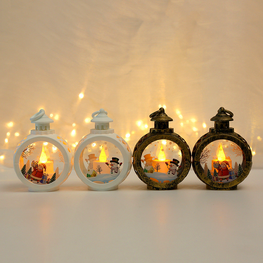 Christmas Lantern With Warm Flickering Candlelight