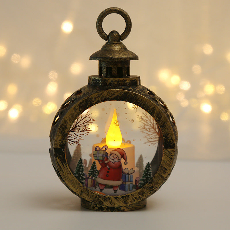 Christmas Lantern With Warm Flickering Candlelight