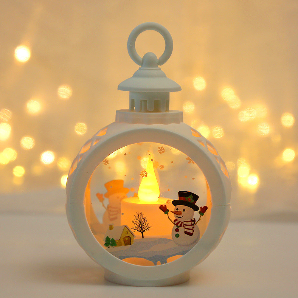 Christmas Lantern With Warm Flickering Candlelight