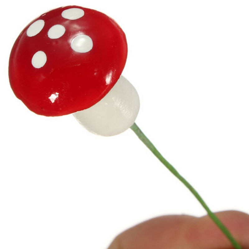 Mini Red Mushroom Ornaments for Festive Fairy Gardens