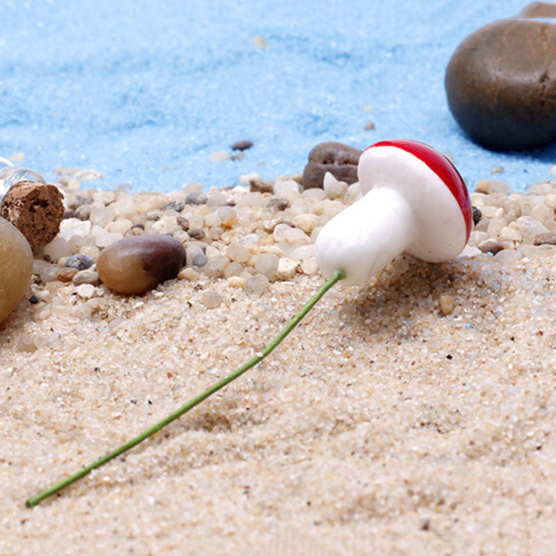Mini Red Mushroom Ornaments for Festive Fairy Gardens