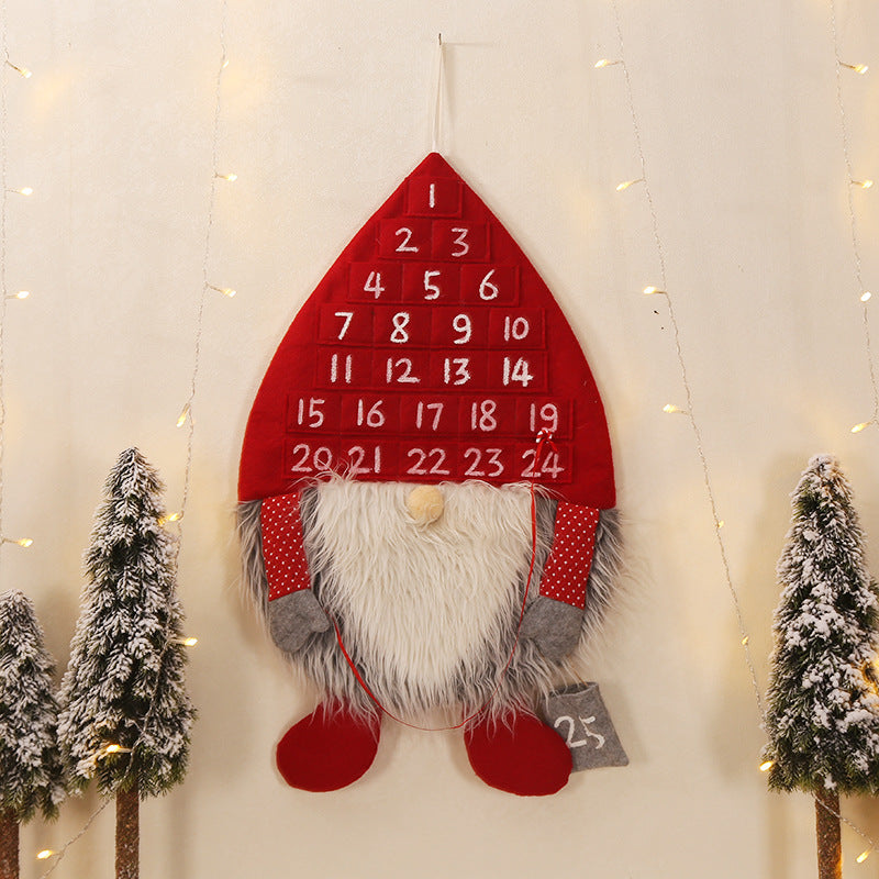 Christmas Advent Calendar Gnome Wall Decor Countdown