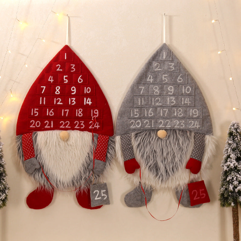 Christmas Advent Calendar Gnome Wall Decor Countdown