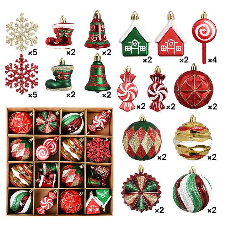 Christmas Ornament Set for a Colorful Coordinated Tree