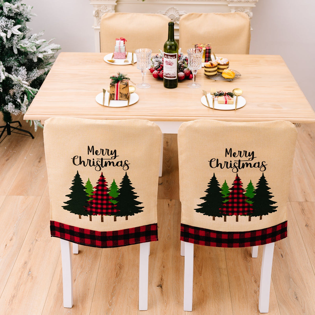Christmas Chair Covers for a Coordinated Holiday Table