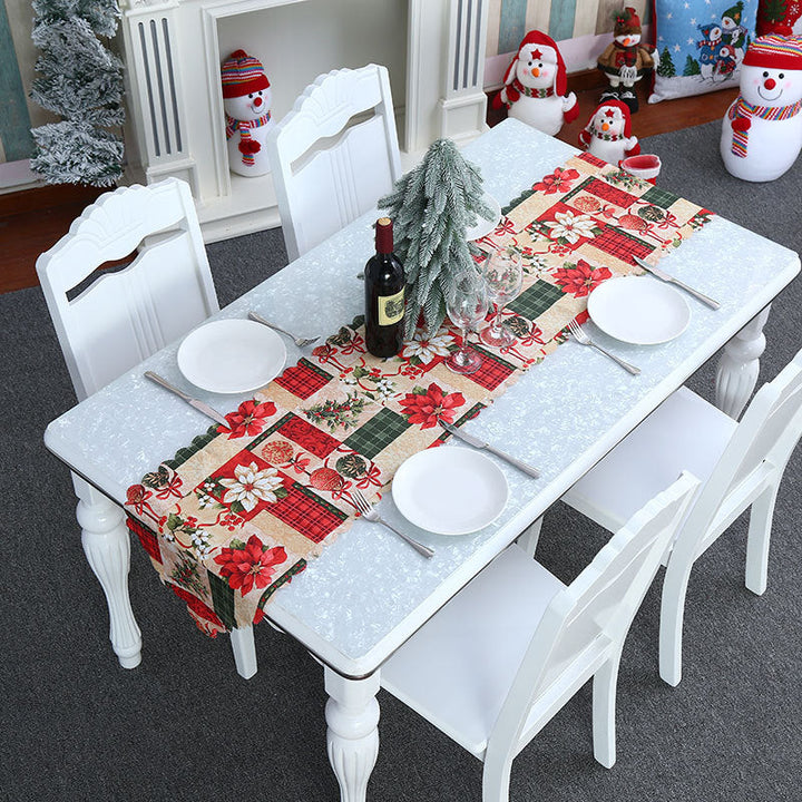 Christmas Fabric Tablecloth With Festive Patchwork Design
