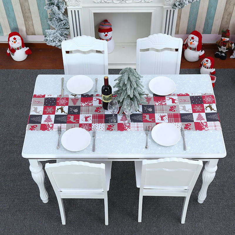Christmas Fabric Tablecloth With Festive Patchwork Design
