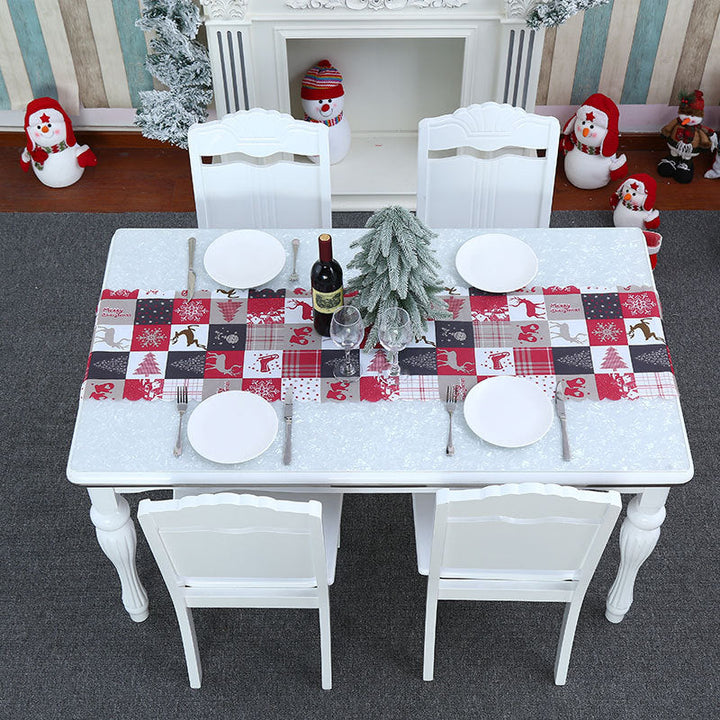 Christmas Fabric Tablecloth With Festive Patchwork Design