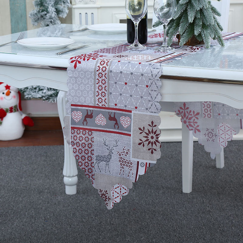 Christmas Fabric Tablecloth With Festive Patchwork Design