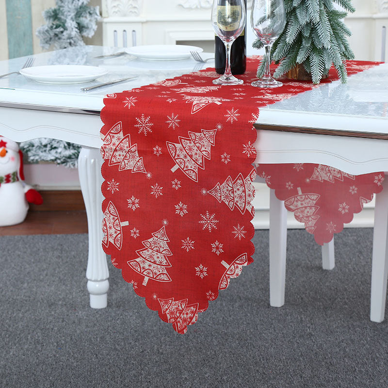 Christmas Fabric Tablecloth With Festive Patchwork Design