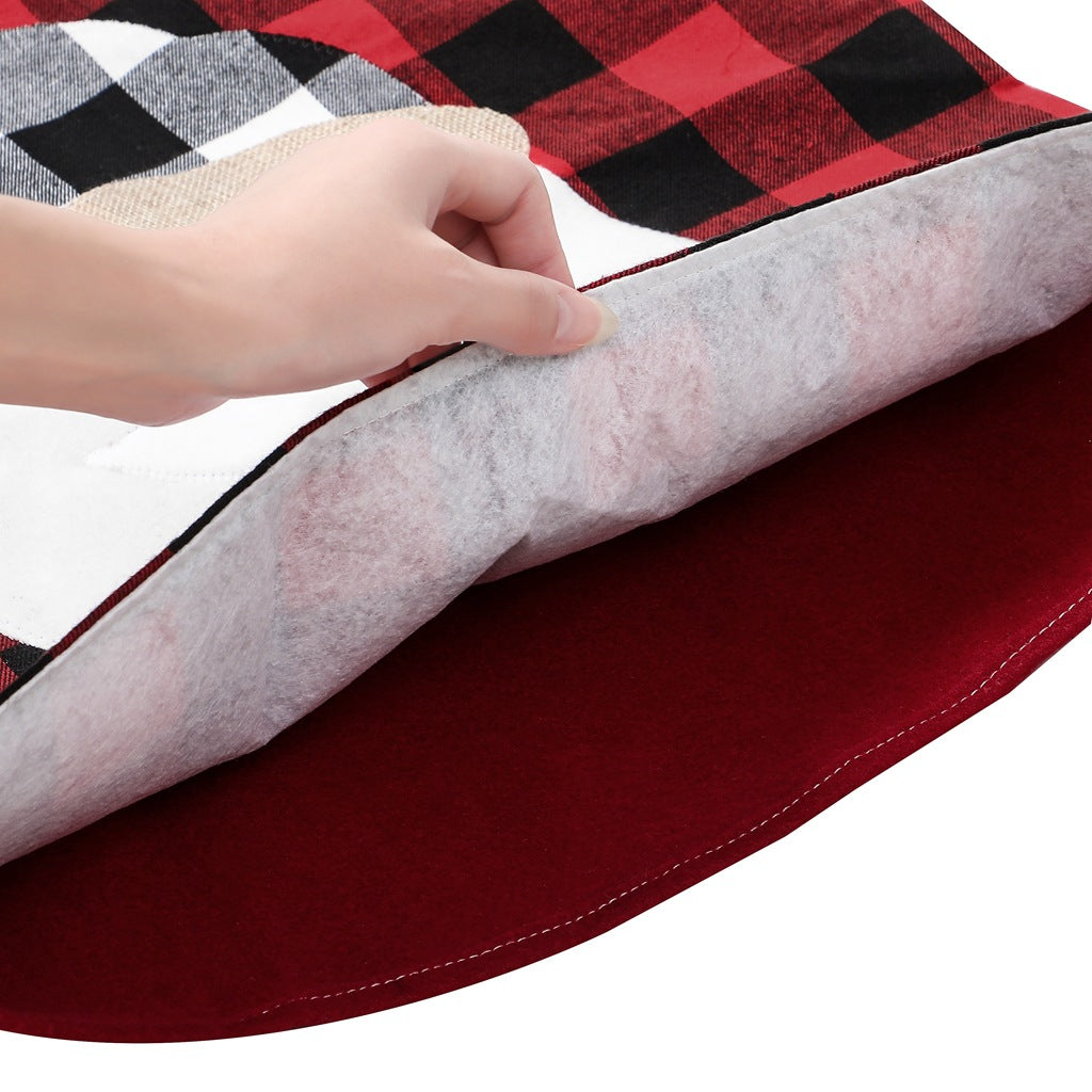 Christmas Chair Covers with Santa & Snowman Plaid