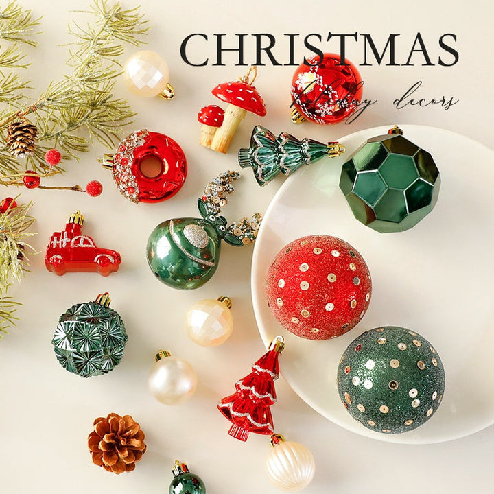 Christmas Ornaments: Red, White & Green Tree Decor
