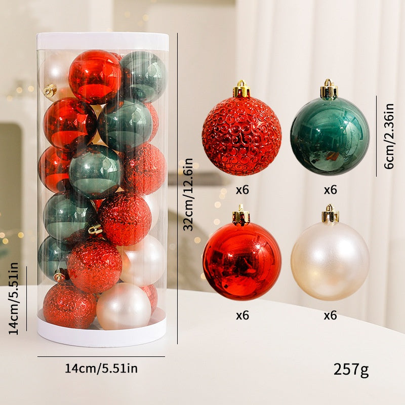 Christmas Ornaments: Red, White & Green Tree Decor