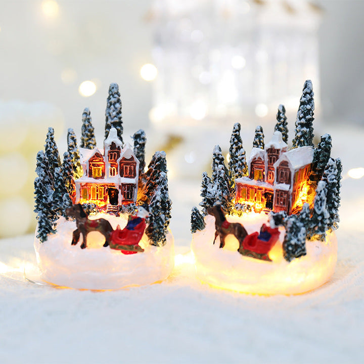 Christmas Resin Village Light for Cozy Holiday Decor