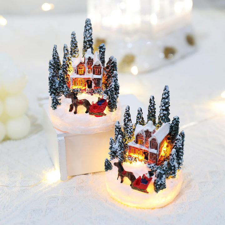 Christmas Resin Village Light for Cozy Holiday Decor