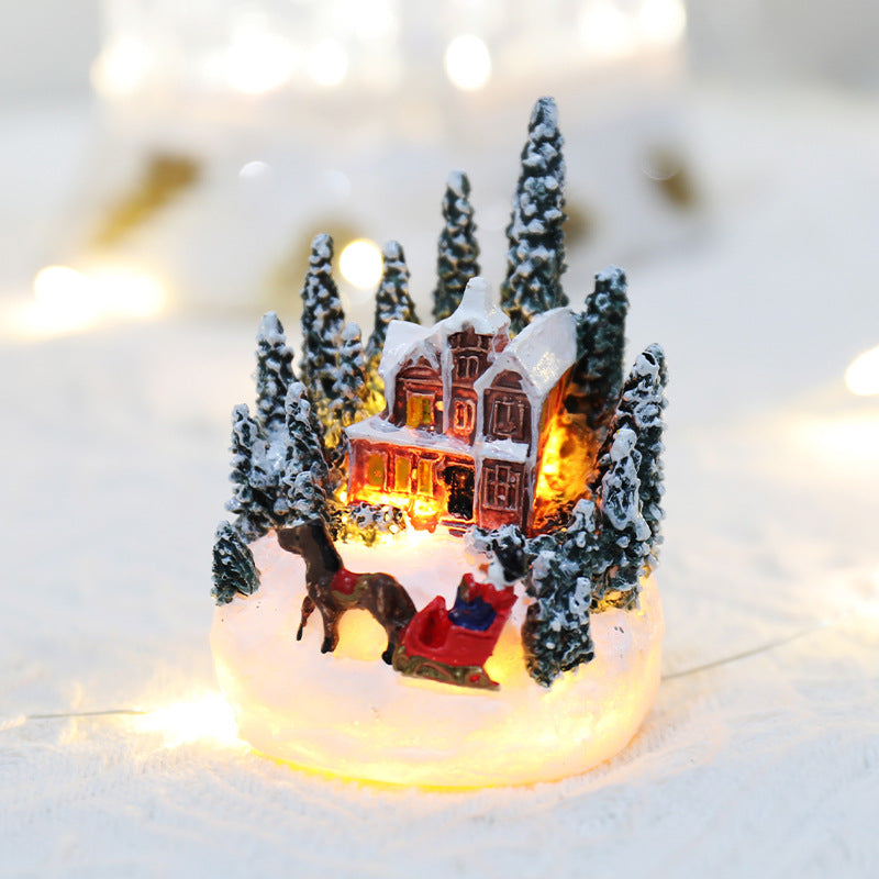 Christmas Resin Village Light for Cozy Holiday Decor