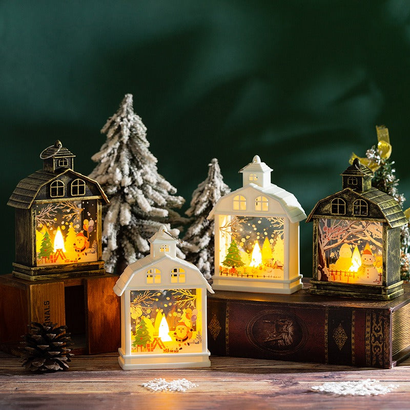 Christmas Lantern Ornament With Warm LED Glow
