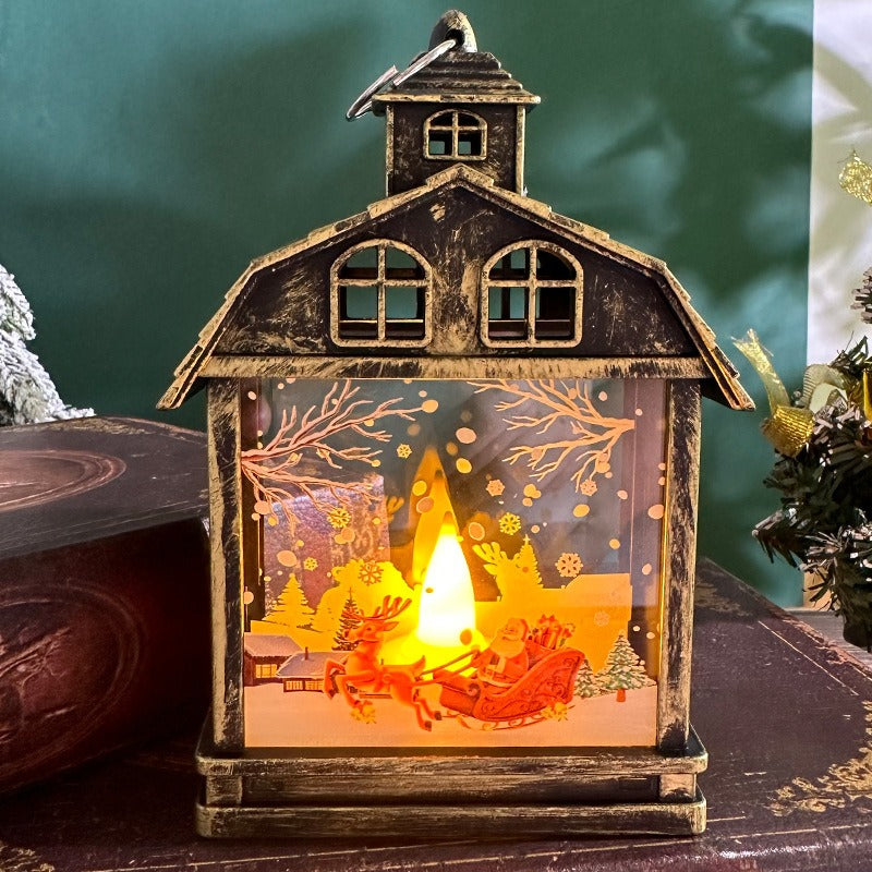 Christmas Lantern Ornament With Warm LED Glow